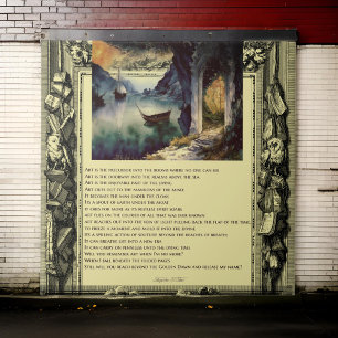  Poem of Art Painting of Boat on Water Tile