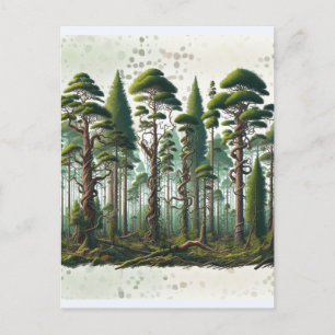 Poem on Forest of Trees Perspective Postcard