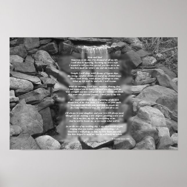 Poem Poster to Parents of the Bride (from Bride) (Front)