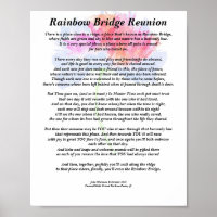 Poem: Rainbow Bridge Reunion, FL, Matte Poster