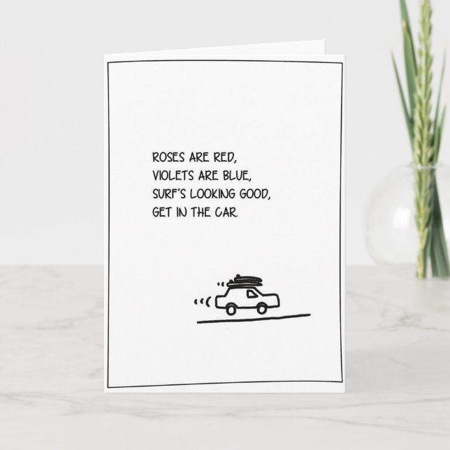 'Poem' - Surfing Valentine's Card (Front)