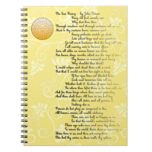 Poem The Rising Sun by John Donne Spiral Notebook