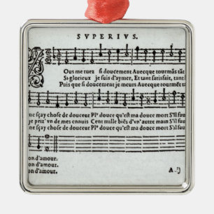 Poem to music by Jean Antoine de Baif Metal Tree Decoration