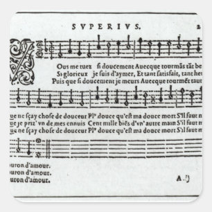 Poem to music by Jean Antoine de Baif Square Sticker