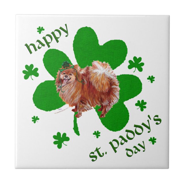 Poeranian St Patrick's Day Tile (Front)