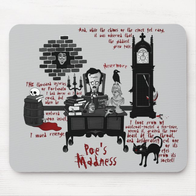'Poe's Madness' (Version 2) Mousepad (Front)