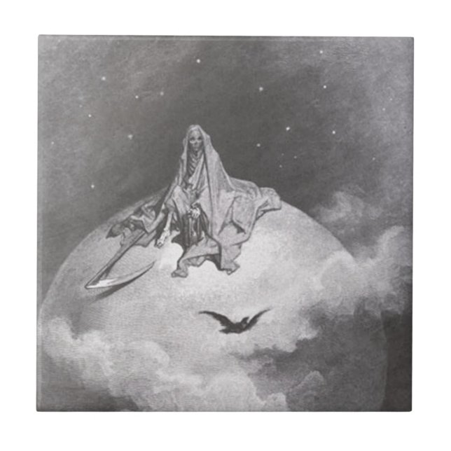 Poe's Raven Dreaming Dreams Print Tile (Front)