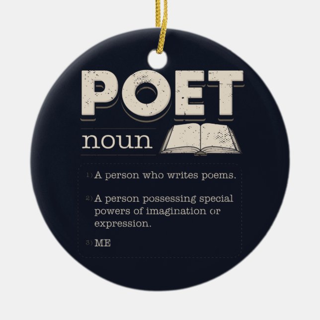 Poet Definition Funny Laureate Novelty Ceramic Tree Decoration (Front)