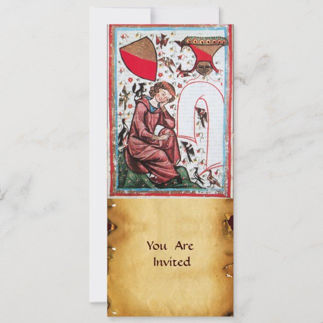 POET IN THE GARDEN OF BIRDS INVITATION (Front)