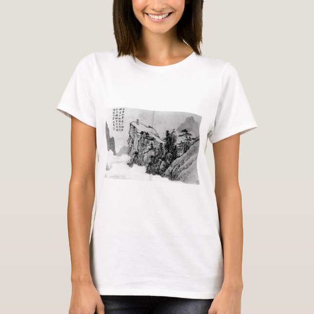 "Poet on a Mountaintop" - Shen Zhou T-Shirt (Front)