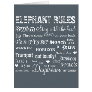 Poetic Elephant Rules Typographic
