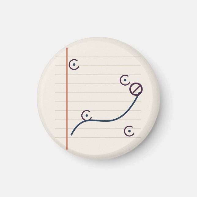 Poetic ink lines on warm cream magnet (Front)