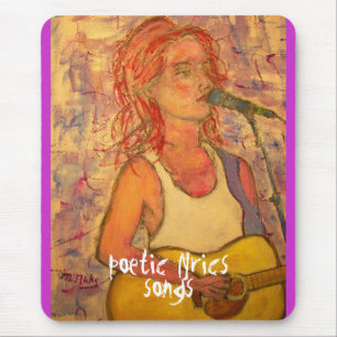 poetic lyrics & song girl art mouse pad