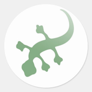Poetica Gecko in Green Classic Round Sticker