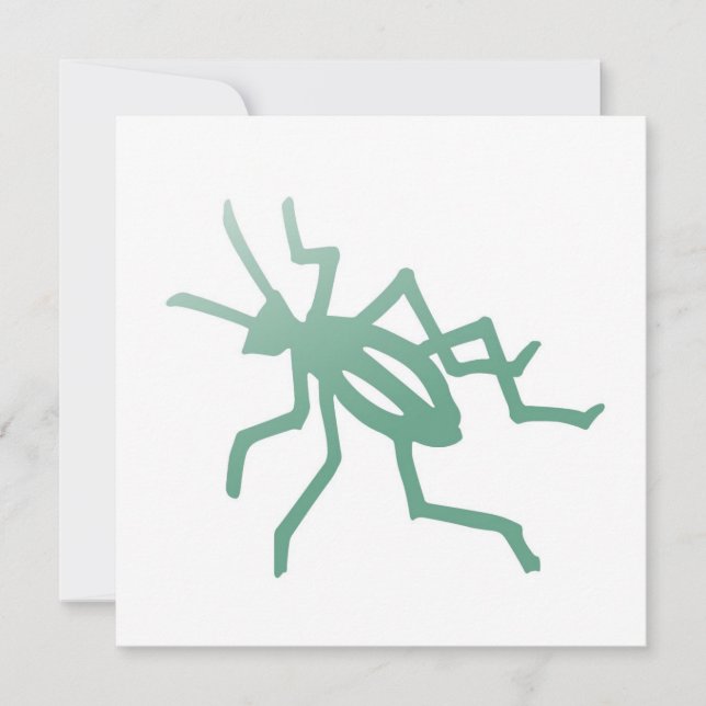 Poetica Green Cricket Invitation (Front)