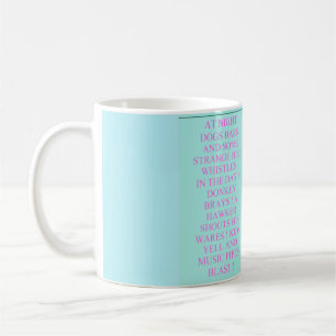 Poetry about the night colour sky blue  coffee mug