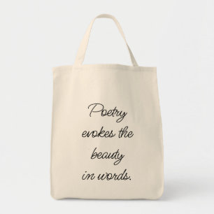Poetry Evokes Grocery Tote Bag