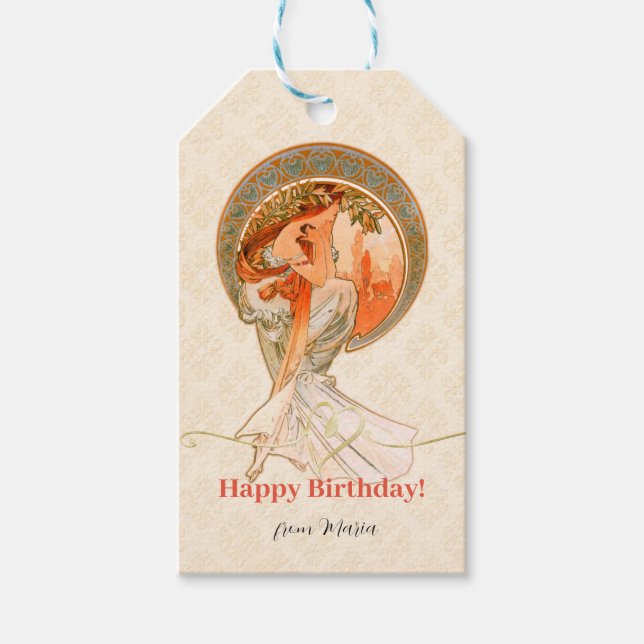 Poetry, Happy Birthday Gift Tags (Front)