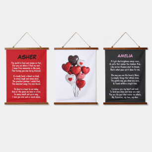 "Poetry in Motion" Personalized Trio Wall Hangings Hanging Tapestry