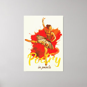 Poetry in Pointe – Elegant Ballerina Art for Dance Canvas Print