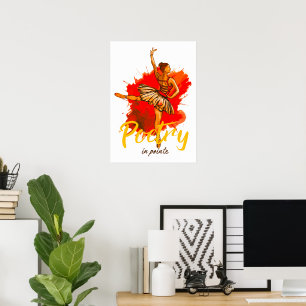 Poetry in Pointe – Elegant Ballerina Art for Dance Poster