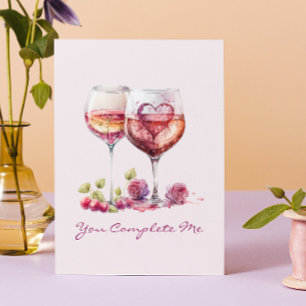 Poetry Modern Heart Red Valentines Day Anniversary Card