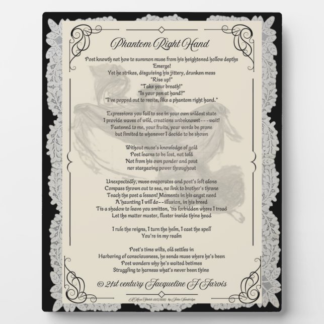 Poetry Phantom Right Hand Original Medieval Plaque (Front)