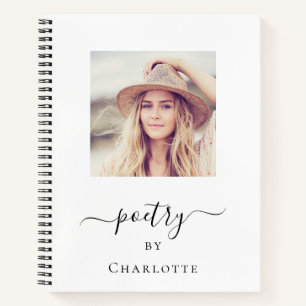 Poetry photo monogram typography notebook