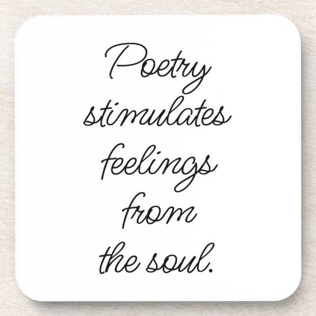 Poetry Stimulates Hard Plastic Coaster (Front)