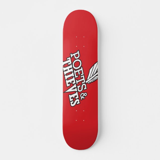 Poets and Thieves "The Name" Red Skateboard (Front)