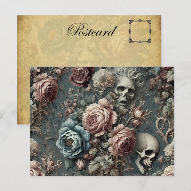 🪦 Poets Pending – Gothic Victorian Holiday Postcard (Front/Back)