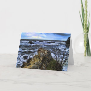Poet's Retreat tempestuous seas Greeting Card. Card