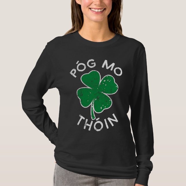 Pog Mo Thoin Lucky C St Patrick's Day Distress T-Shirt (Front)