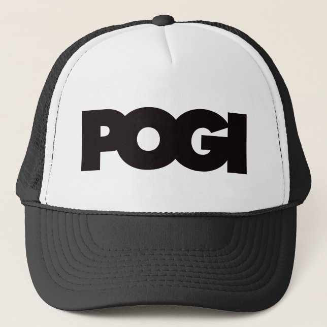 Pogi - Black Trucker Hat (Front)