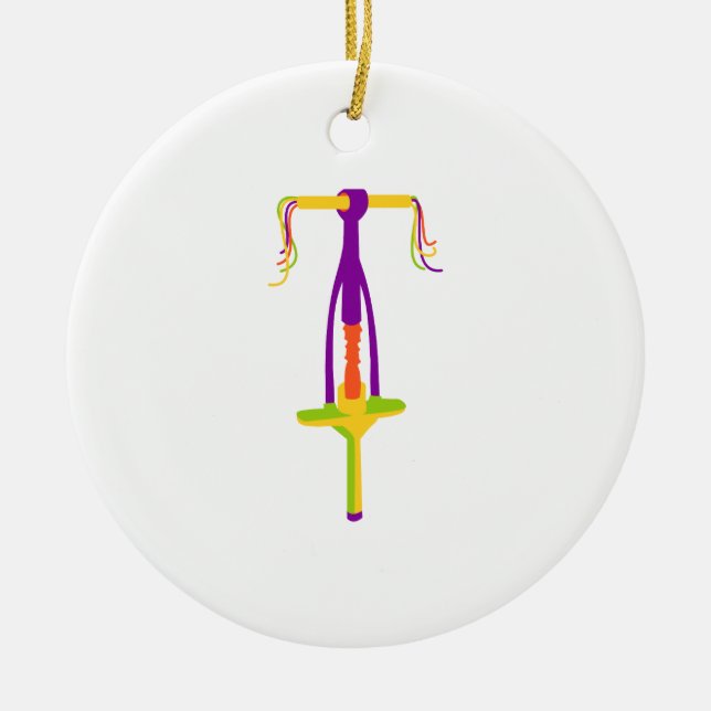Pogo Stick Ceramic Tree Decoration (Front)
