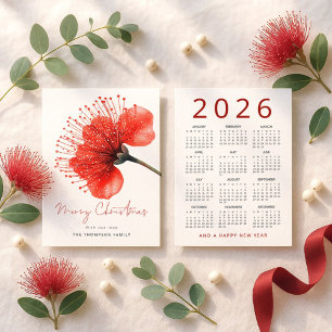 Pōhutuka Flower 2026 Calendar Merry Christmas  Holiday Card