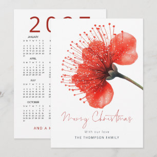 Pōhutuka Flower 2027 Calendar Merry Christmas  Holiday Card