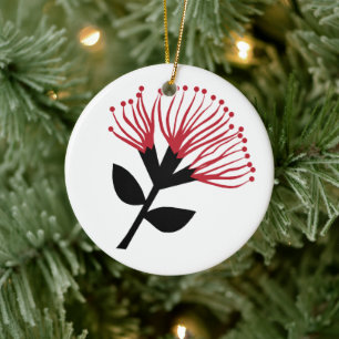 Pohutukawa Flower , New Zealand Ceramic Tree Decoration