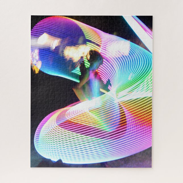 Poi light show with hula hoops jigsaw puzzle (Vertical)