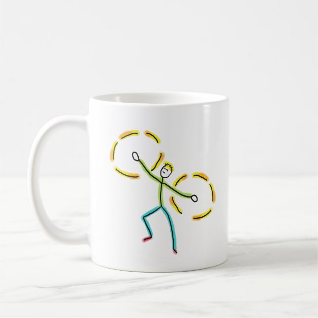Poi Spinning Stickman Coffee Mug (Left)