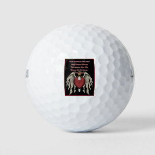 Poignant American Soldier Tattered Hearts Golf Balls