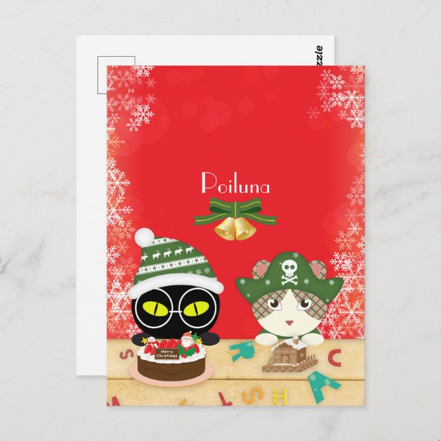 Poiluna's Whimsical Christmas Table Postcard (Front/Back)
