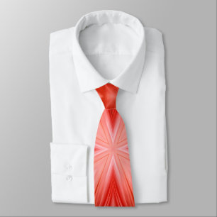 Poinciana Red Milky White Cloudy Abstract Design Tie
