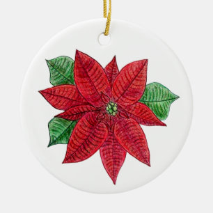 Poinsetta Ornament - White Background