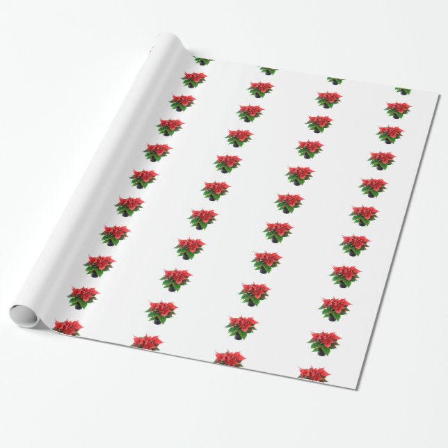 Poinsetta Wrapping Paper (Unrolled)