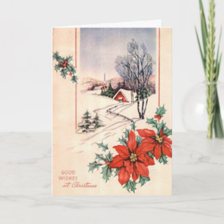 Poinsettes Holiday Card