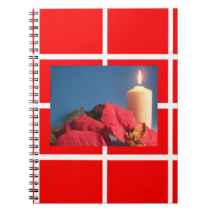 Poinsettia and Candle Photo Notebook