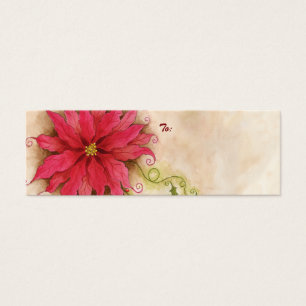 Poinsettia and Holly Gift Tag