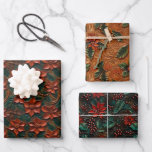 Poinsettia and Holly Tooled Leather Look Assorted Wrapping Paper Sheet<br><div class="desc">Set of three complementary Holiday Western flat sheet gift wraps in the look of Western tooled leather that work well together to give your gift presentation some pop. Look for more tooled leather wrapping papers and many other unique gift wraps in the Paws Charming shop. Thanks for looking; we appreciate...</div>