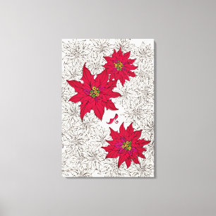 Poinsettia and red shoes. Off White Canvas Print